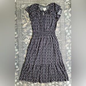 Destination 365 Blue Ruffled maxi floral Sundress with Flutter Sleeves
